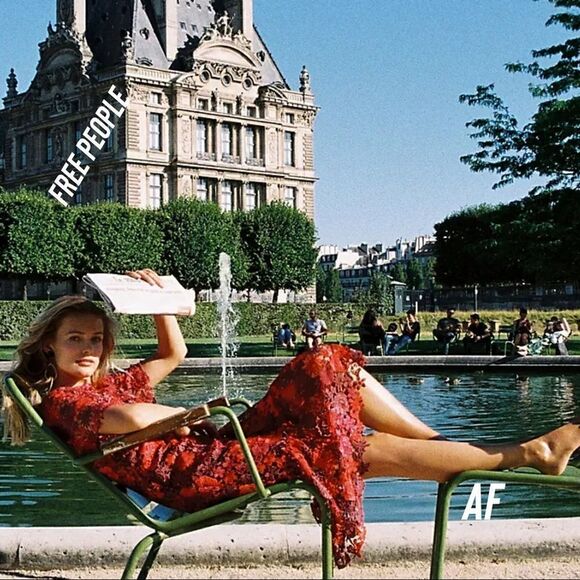 Eva Franco For Free People Bridgitte Embroidered Midi Dress New 14 Orange Red - Picture 3 of 9